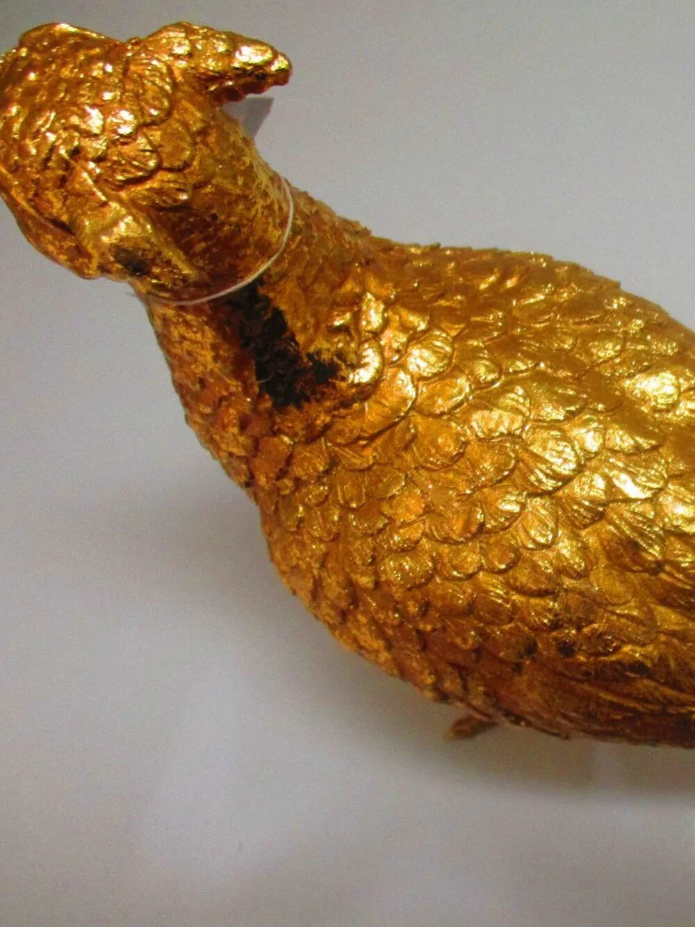 RAZ Imports Metal and Resin Gold Pheasant, Solid not Hollow, Brand New with Tags
